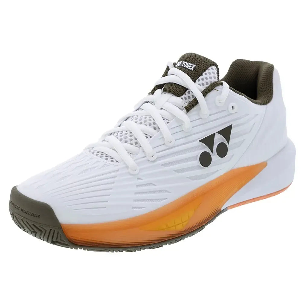 Men's ECLIPSION 5 Tennis Shoes White Brown and Orange-Footwear-Yonex-STE5WO-F25copy-Tennis Express