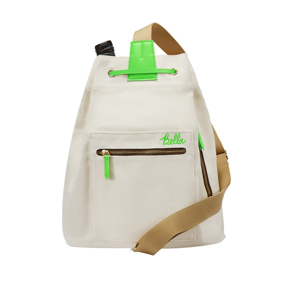 Pickleball Bella Neon Gecko Green Pickleball Drawstring Bag