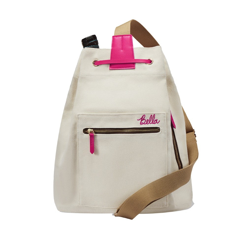 Pickleball Bella Neon Hot Pink Pickleball Drawstring Bag