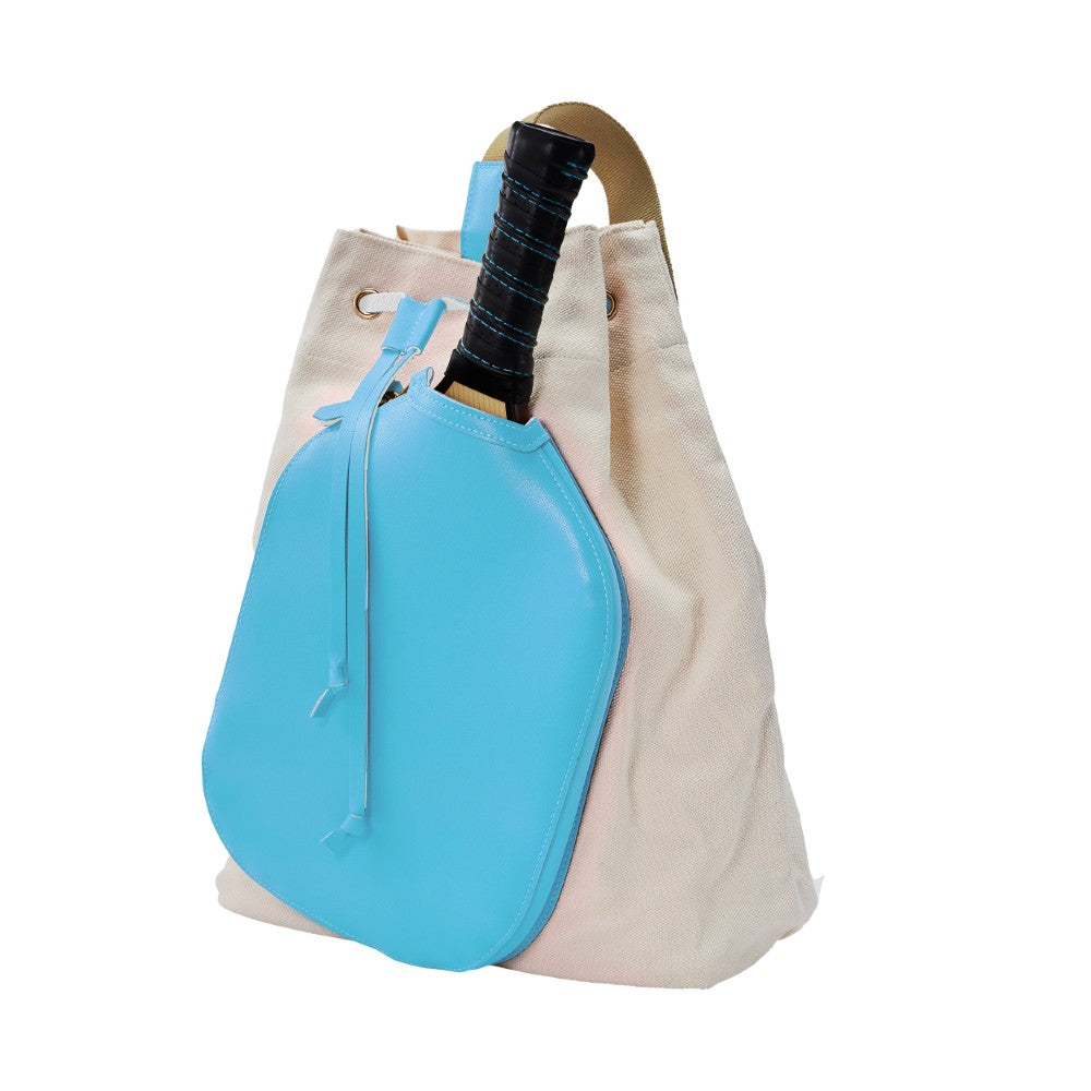 Pickleball Bella Neon Sky Blue Pickleball Drawstring Bag