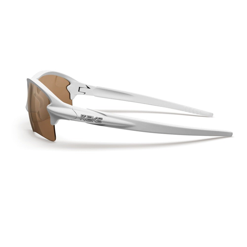 Reks White Sling Blade Prescription Polarized Polycarbonate Sunglasses