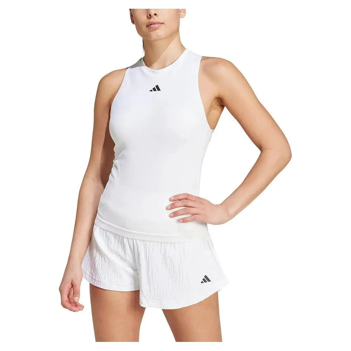 Womens Pro Aero.RDY Seamless Tennis Y-Tank White-Apparel-Adidas-T1836-F24-1-Tennis Express