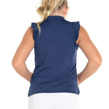 Girl's Pleat Me Up Tennis Tank Navy-Apparel-Lucky In Love-T233-400S23-1-Tennis Express