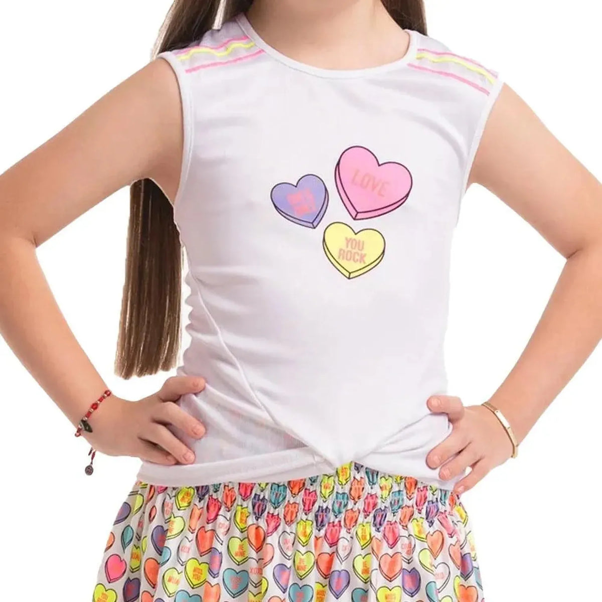 Girl's Candy Crush Tennis Tank Multicolor-Apparel-Lucky In Love-T261-X21955S24-Tennis Express