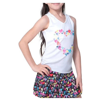Girls' Thumbprint Hearts Tennis Tanks Mulberry