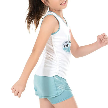 Girl's Love Me Rib Tennis Tank White