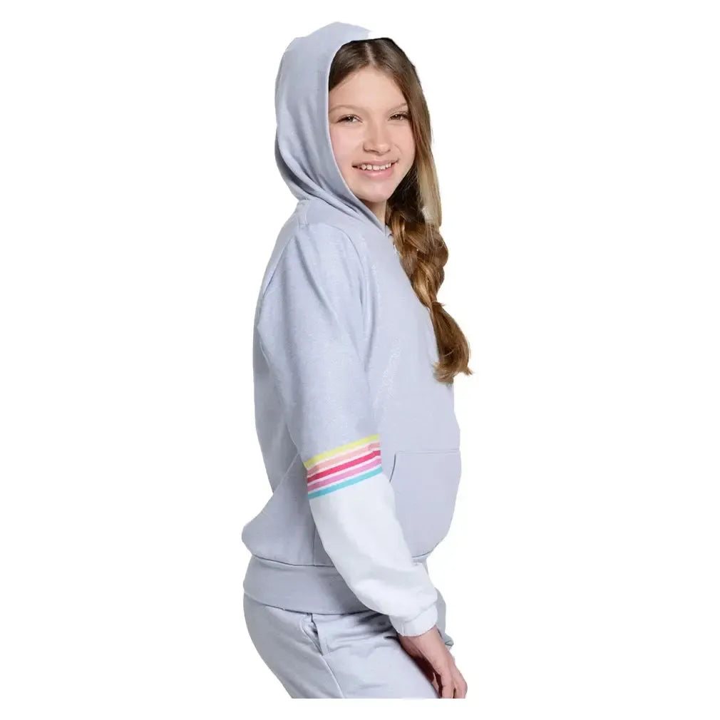 Girls' Over The Rainbow Tennis Hoodie Heather Grey