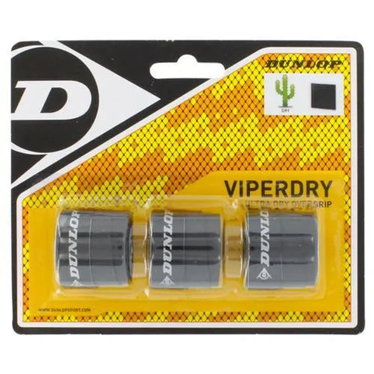 Viperdry Black 3 Pack Ultra Dry Tennis Overgrip-Accessories-Dunlop-T613210-Tennis Express
