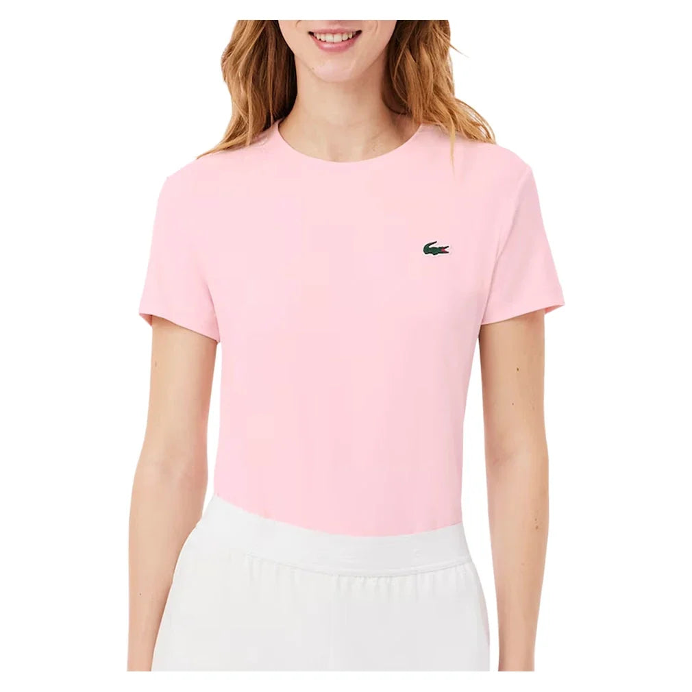 Women's Essentials Tennis T-Shirt Flamingo-Apparel-Lacoste-TF0188-T03-Tennis Express