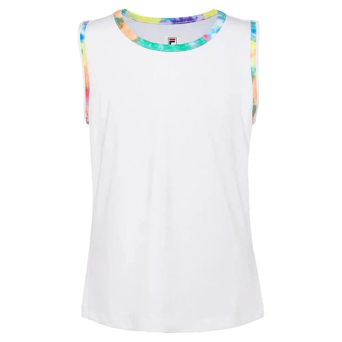 Girls' Full Back Tennis Tank White and Tie Dye-Apparel-Fila-TG018396-103BF20-1-Tennis Express