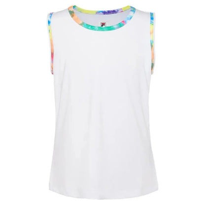 Girls' Full Back Tennis Tank White and Tie Dye-Apparel-Fila-TG018396-103BF20-1-Tennis Express