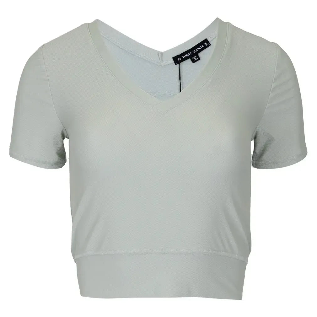 Women's Double-V Crop Tennis Top-Apparel-Thrive Societe-TK4094120-525-Tennis Express