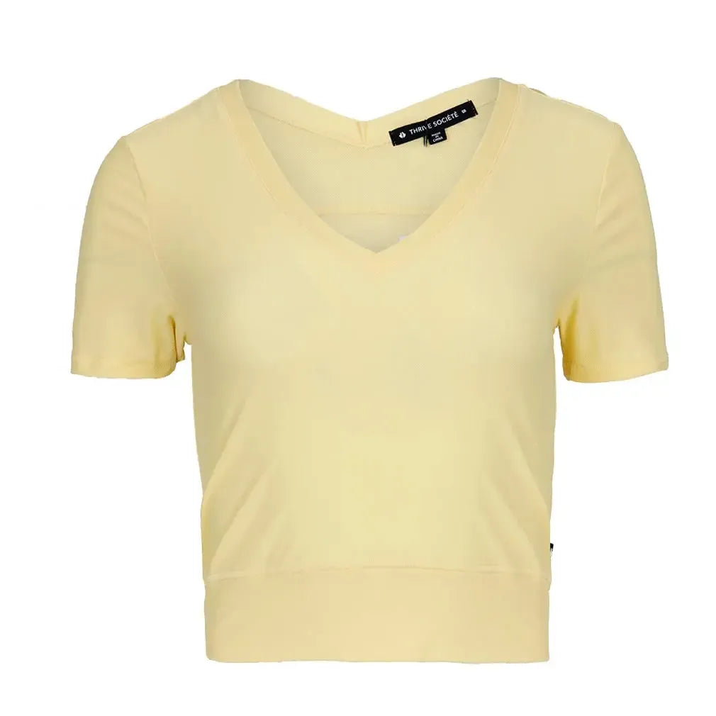 Women's Double-V Crop Tennis Top-Apparel-Thrive Societe-TK4094120-U25-Tennis Express