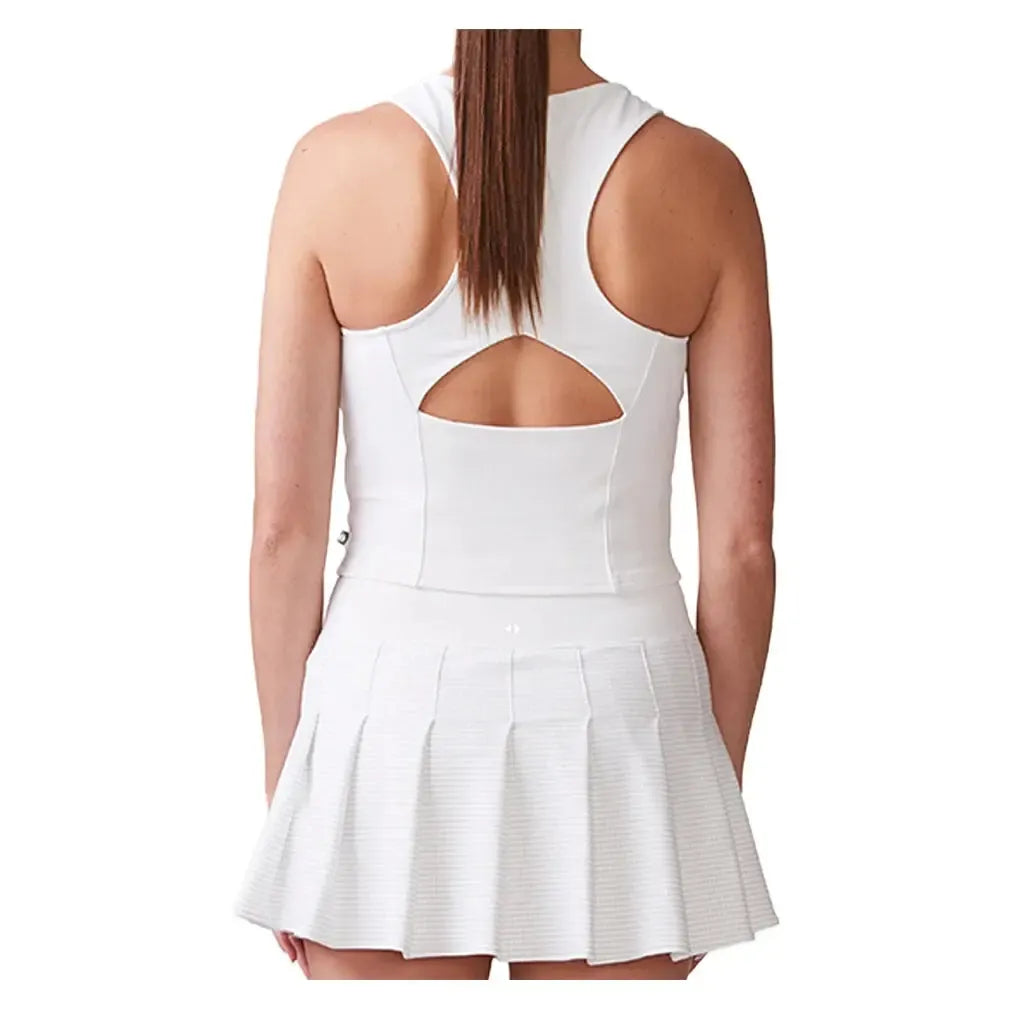 Women's Ottoman Knit Tennis Tank White