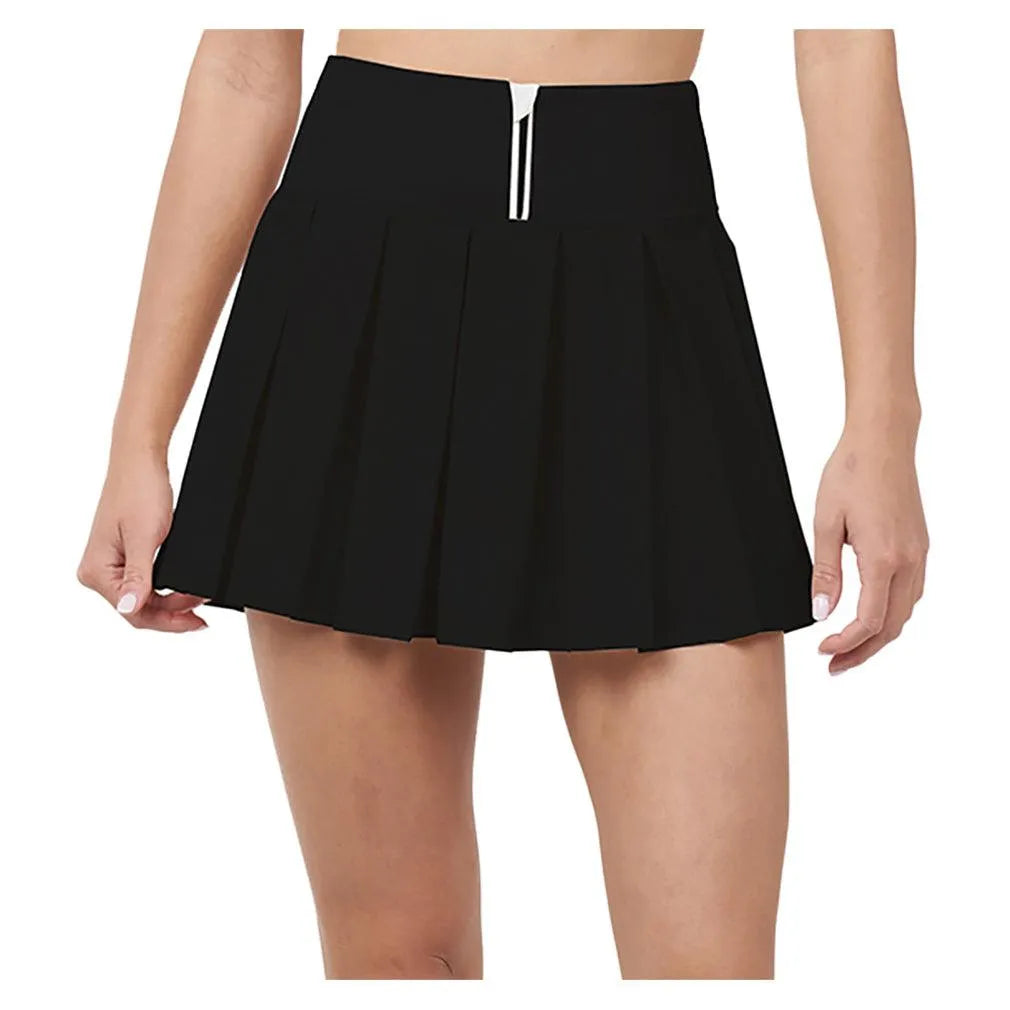 Women's Endure Piped Pleated Tennis Skort Black-Apparel-Thrive Societe-TM7011024-BLKS25-3-Tennis Express