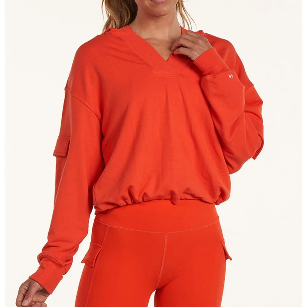 Women's Cargo Pocket Tennis Hoodie Flame-Apparel-Thrive Societe-TP5029018-FLAF24-3-[Sku]-Tennis Express