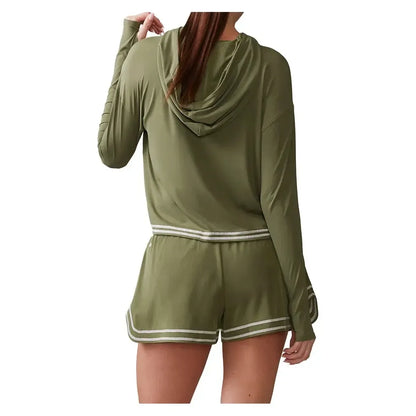 Women's Novelty Stitch Up Tennis Hoodie Deep Olive