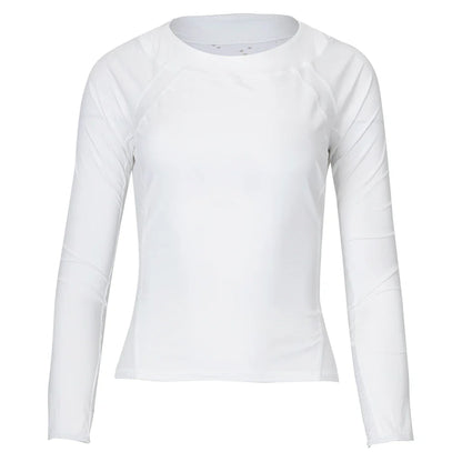 Women's Her Majesty Long Sleeve Tennis Top White-Apparel-Bobbe-TRC-HM-1001-Tennis Express