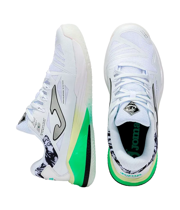 Padel Shoes Joma Spin Men 2502 White/Green 2025