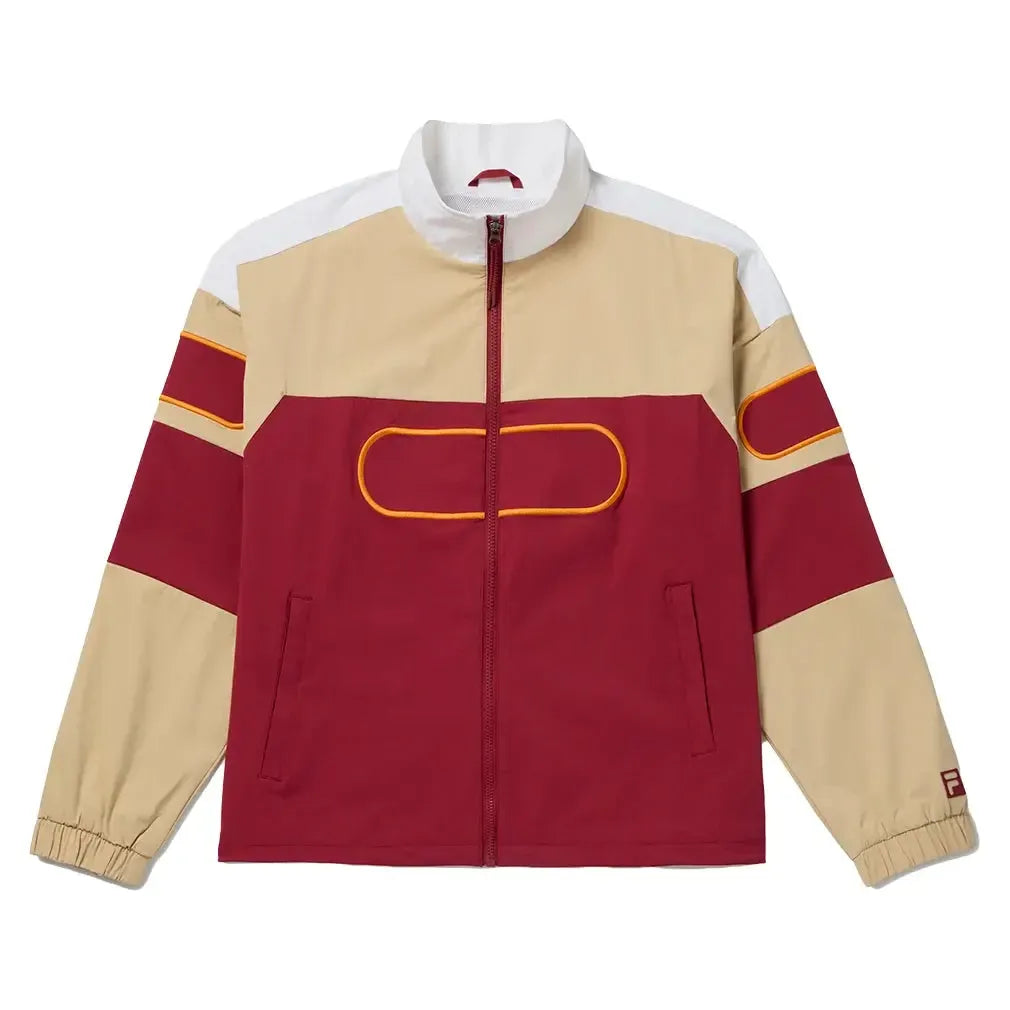 Unisex Center Court Ace Podium Tennis Jacket Tibetan Red and Irish Cream-Apparel-Fila-TU511111_938-Tennis Express