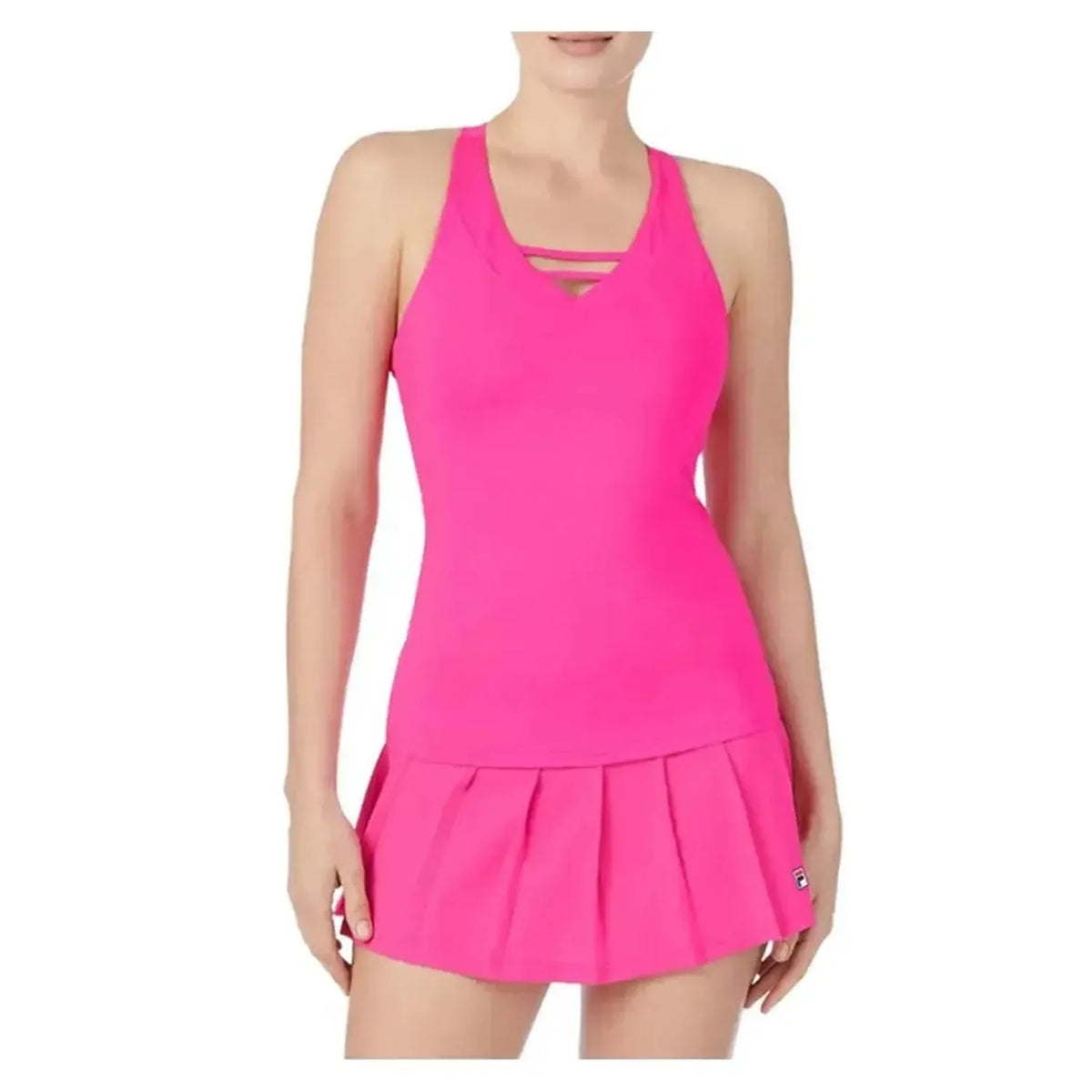 Women's Essentials Halter Tennis Tank-Apparel-Fila-TW31D350_Pink-Tennis Express