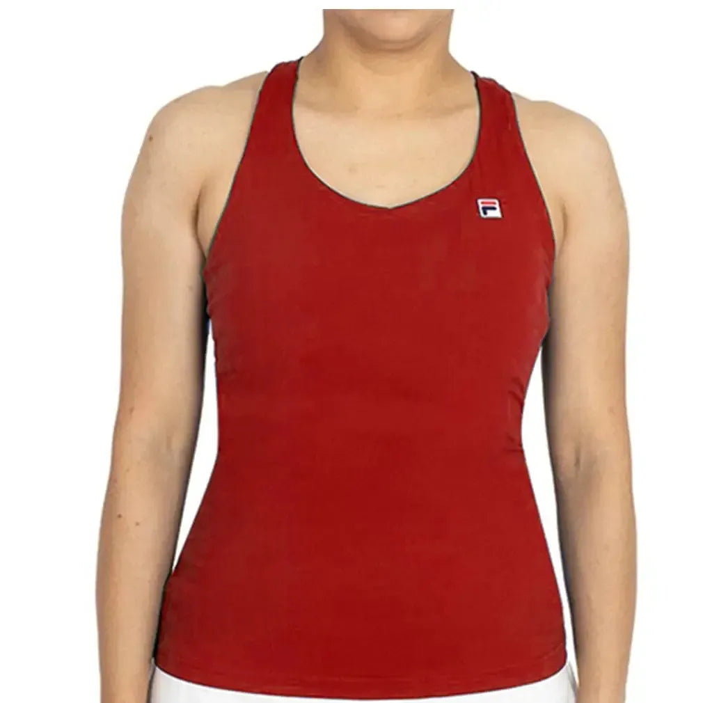 Womens Essentials Racerback Tennis Tank-Apparel-Fila-TW33E297-Red-Tennis Express