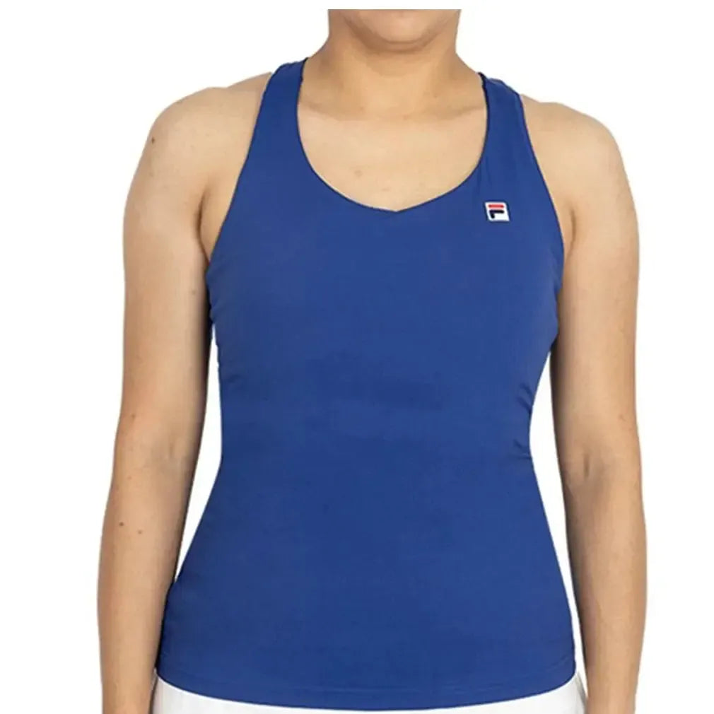 Womens Essentials Racerback Tennis Tank-Apparel-Fila-TW33E297-blue-Tennis Express