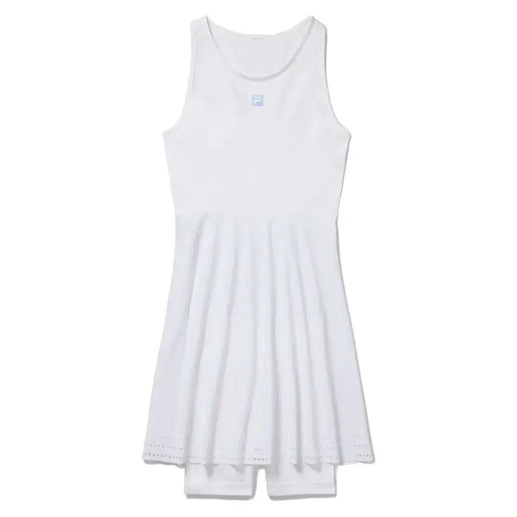 Women's Center Court Seamless Tennis Dress White and Reflective Silver-Apparel-Fila-TW511111_100-Tennis Express