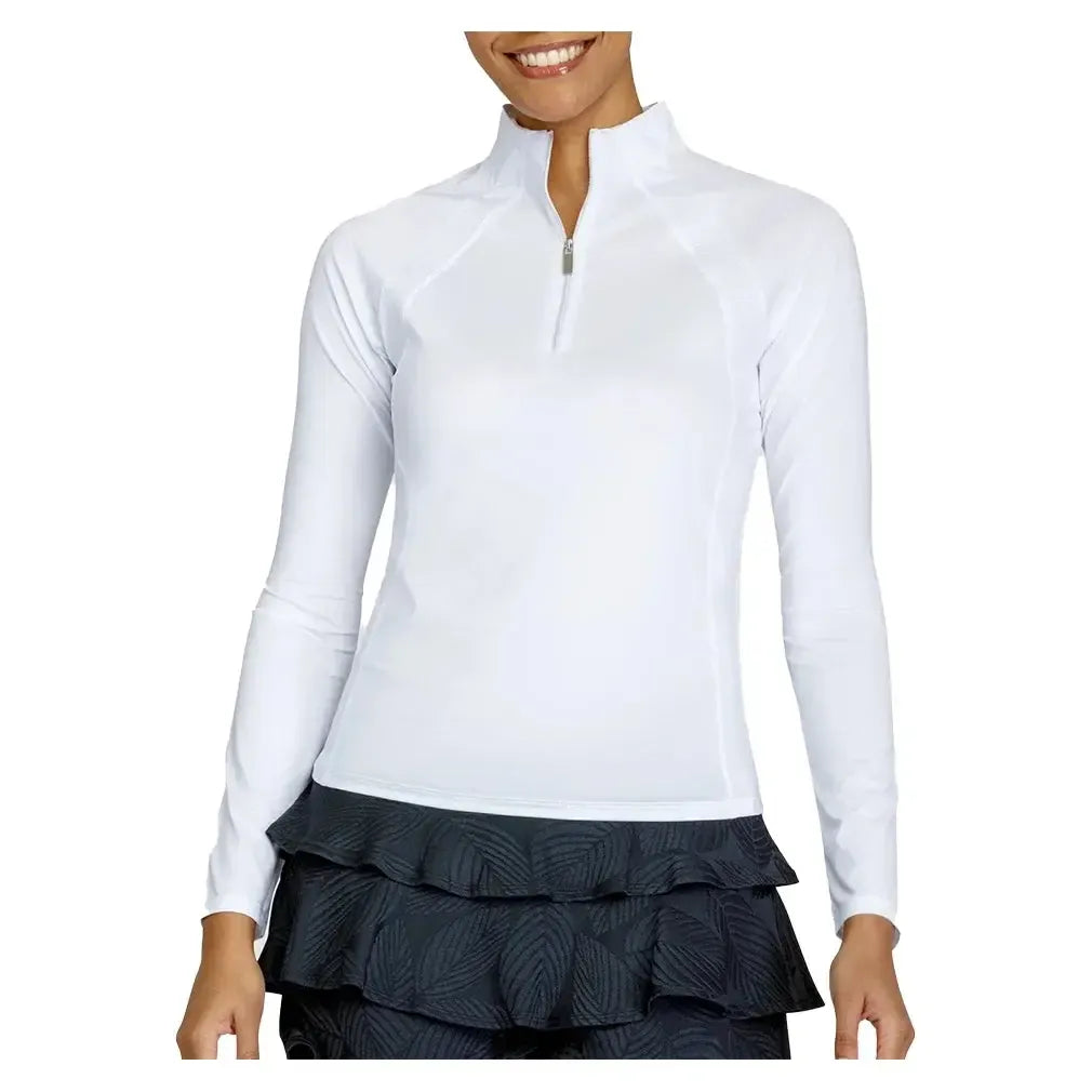 Women's Imelda Long Sleeve 3/4 Zip Tennis Top-Apparel-Tail-TX2969-B-w-3-Tennis Express