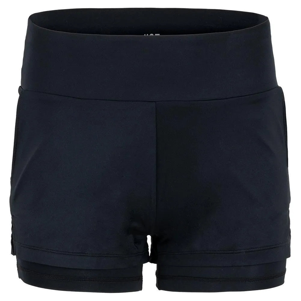 Women's Lulie 4 Inch Tennis Short Onyx-Apparel-Tail-TX6129-9002B-1-Tennis Express