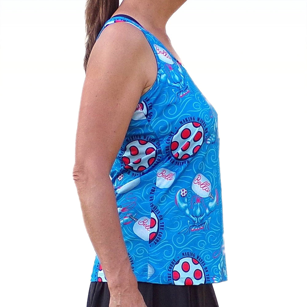 Picckleball Bella Racerback Tank Lobster Monster