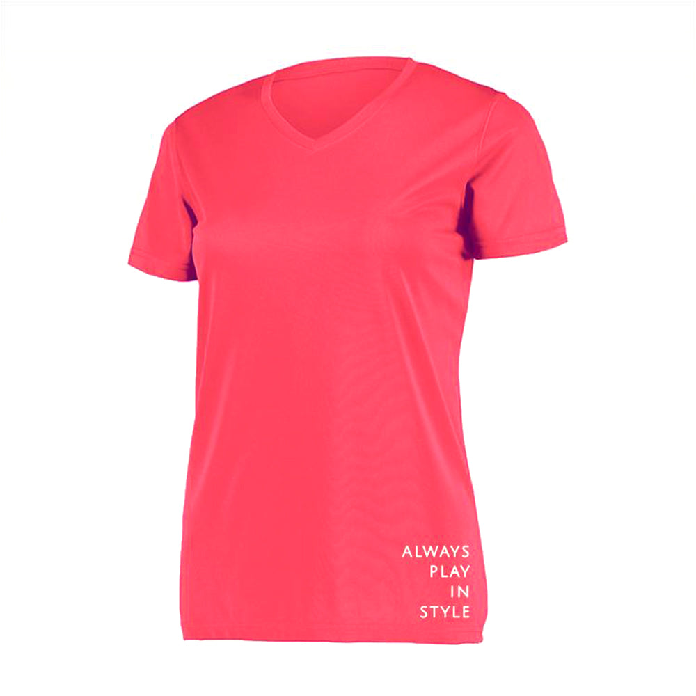Picckleball Bella Short Sleeve V-neck Tee Pink