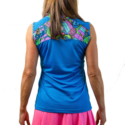 Picckleball Bella 1/4 Zip Sleeveless Groovy