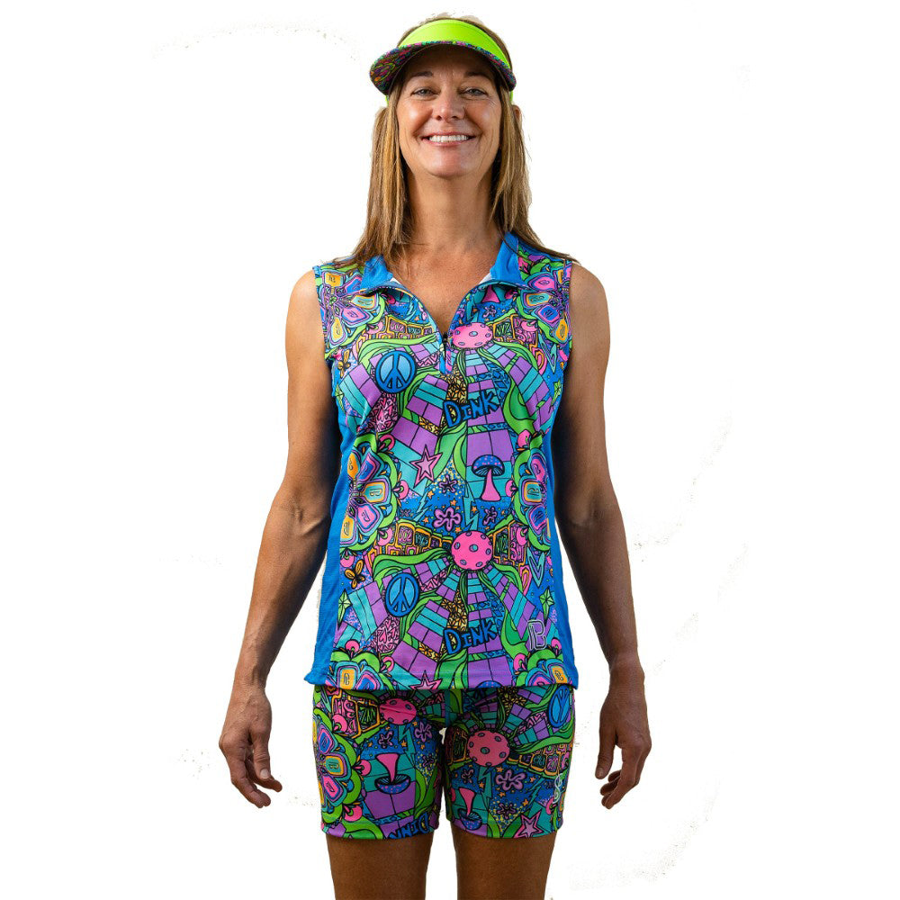 Picckleball Bella 1/4 Zip Sleeveless Groovy