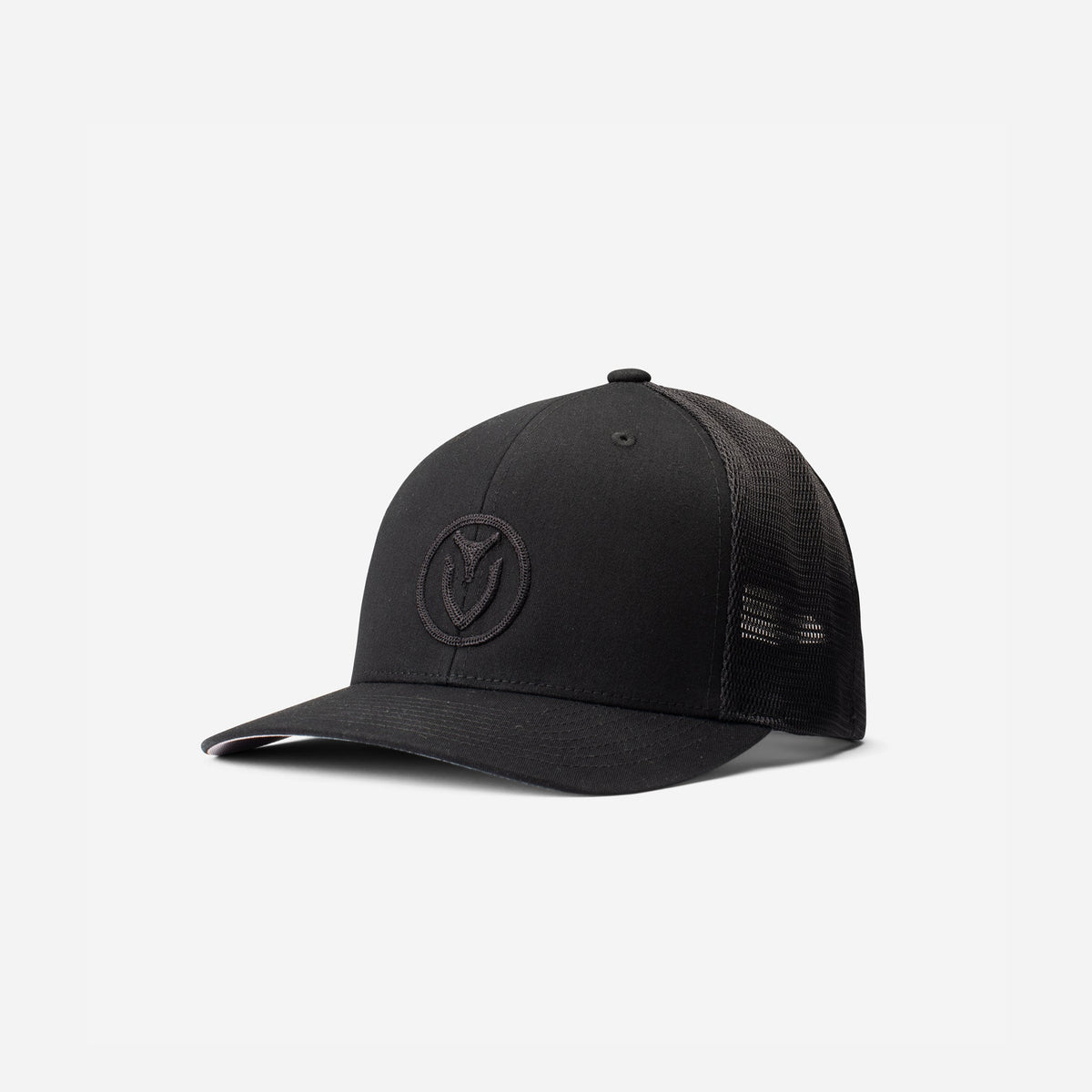 Black trucker hat on a white background #color_black