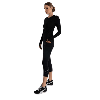 inPhorm NYC Zone Capri Legging - Black/Silver