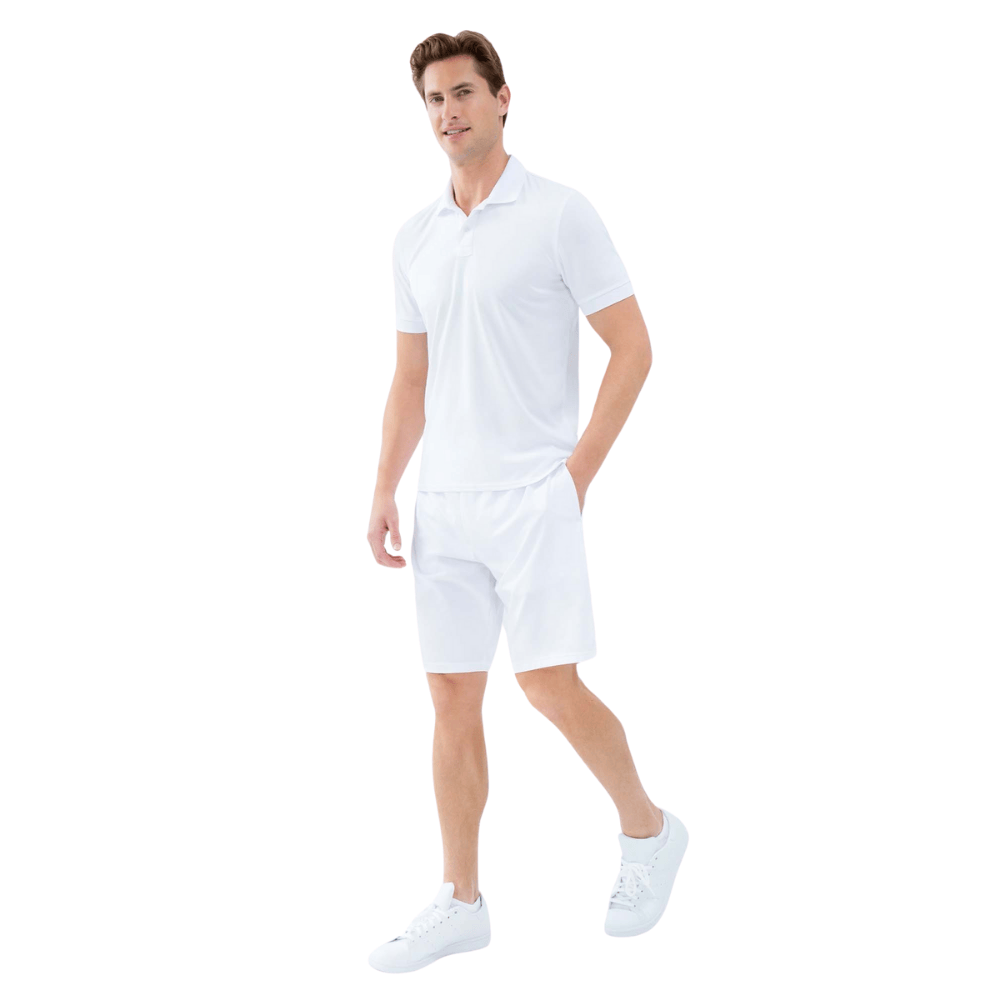 inPhorm NYC Performance Men's Classic Tennis Rib Collar Polo - White