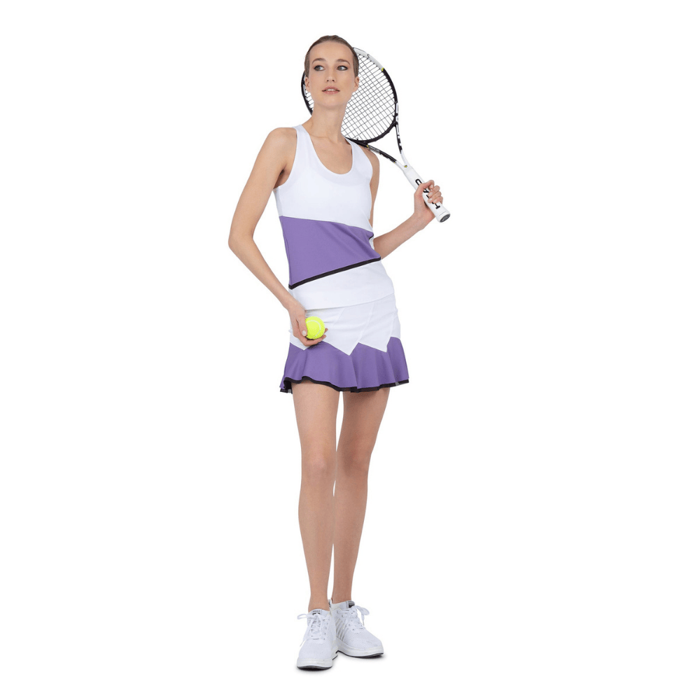 inPhorm NYC Baseline Butterfly Skirt - White/Lavender Combo
