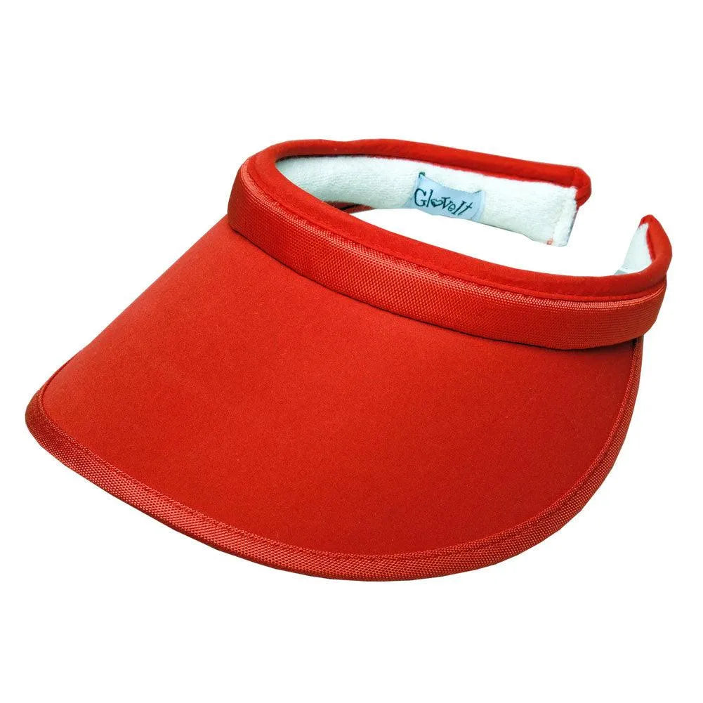 Women's Solid Clip-On Visor-Apparel-Glove It-V2-B-red-Tennis Express