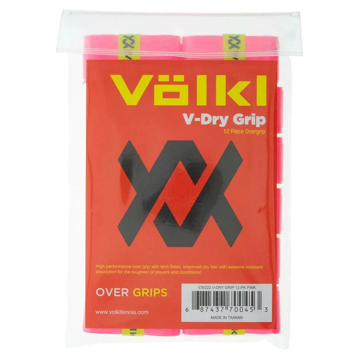 V-Dry Tennis Overgrip 12 Pack Pink