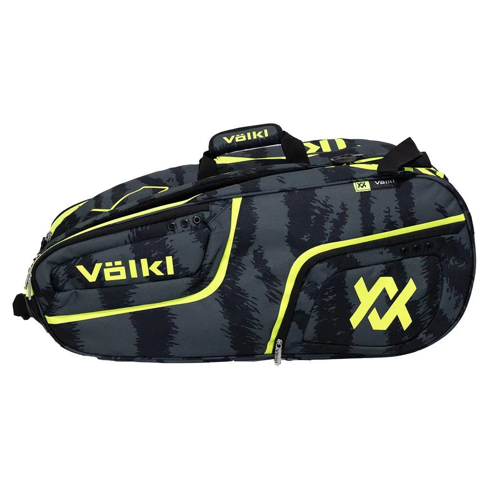 Tour Zebra Mega 12 Pack Tennis Bag Black and Neon Yellow