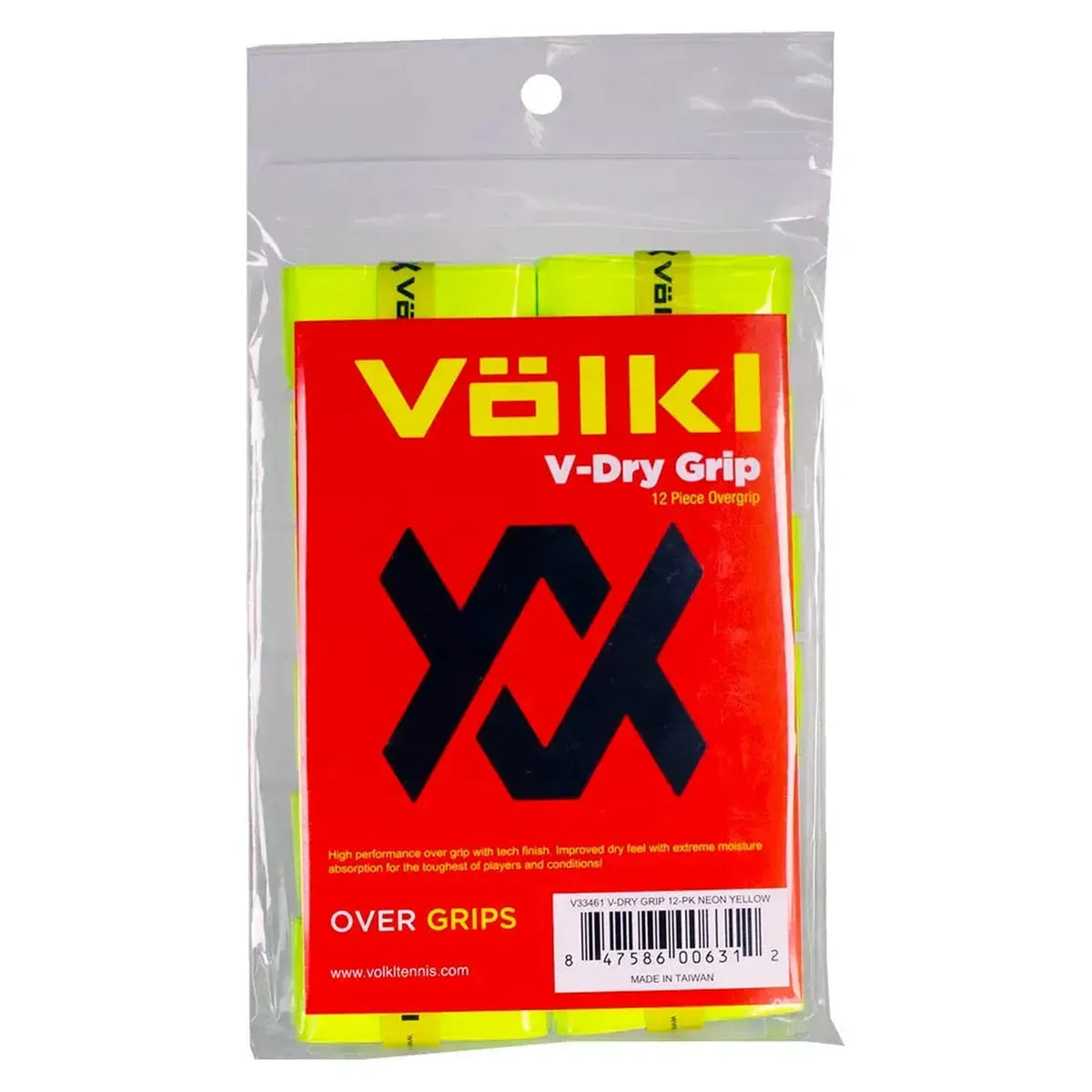 V Dry Tennis Overgrip 12 Pack-Accessories-Volkl-VDRY12PK-yel-1-Tennis Express