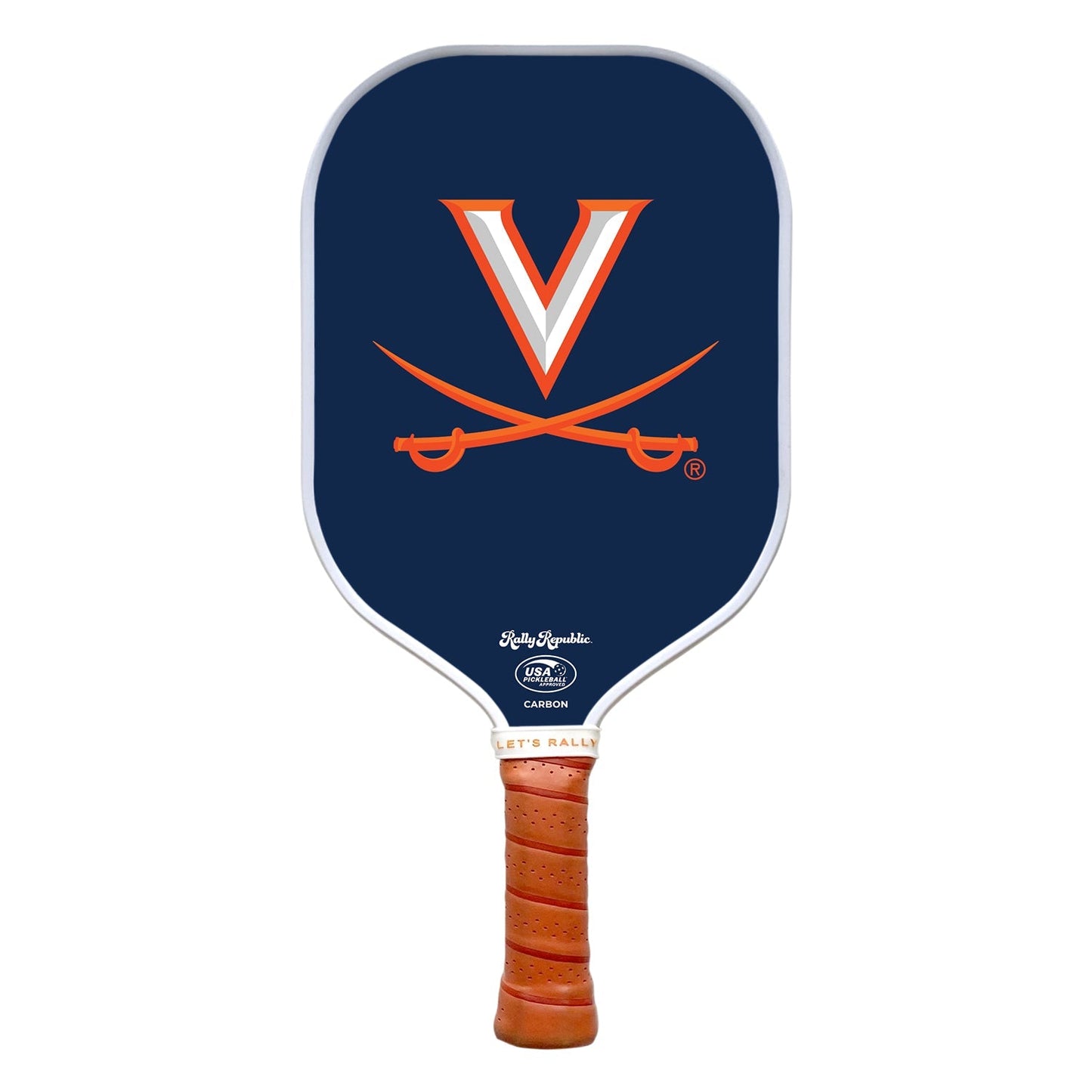Rally Republic PIckleball Paddle - Virginia Cavaliers Blue V-Sabre Logo