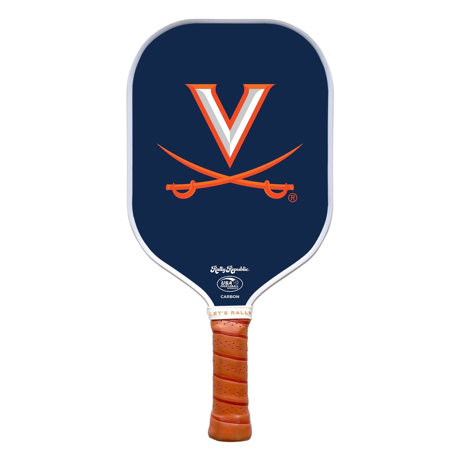 Rally Republic PIckleball Paddle - Virginia Cavaliers Blue V-Sabre Logo