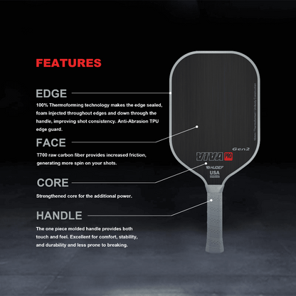 Hudef Sport Pickleball Paddle Viva Pro Gen 2 | Power Paddle
