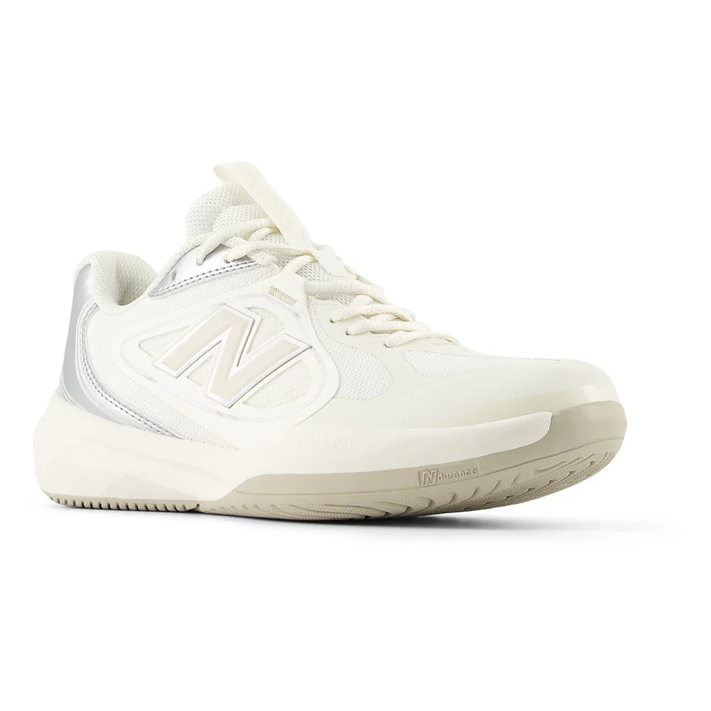 Women's FuelCell 796v5 B Width Tennis Shoes Sea Salt and Metallic Silver 877 C