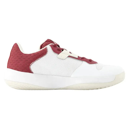 Women's 696v6 D Width Tennis Shoes White and Monarch Burgundy