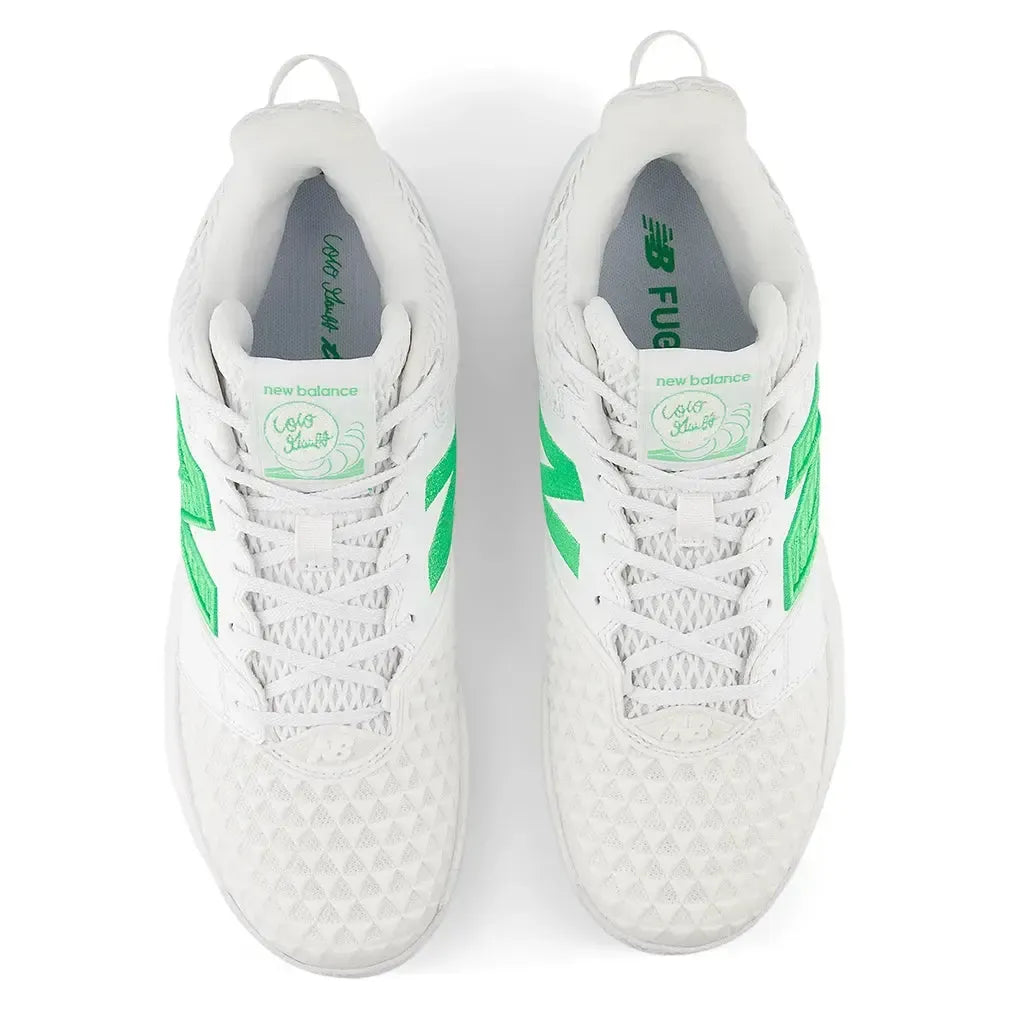 Women's Coco CG2 B Width Tennis Shoes White and Green Apple