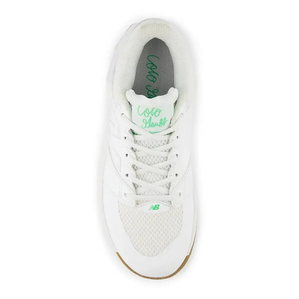 Women's FuelCell Delray D Width Tennis Shoes White and Green Apple