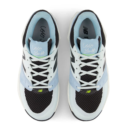Women's Coco Delray D Width Tennis Shoes Glint Blue and Black